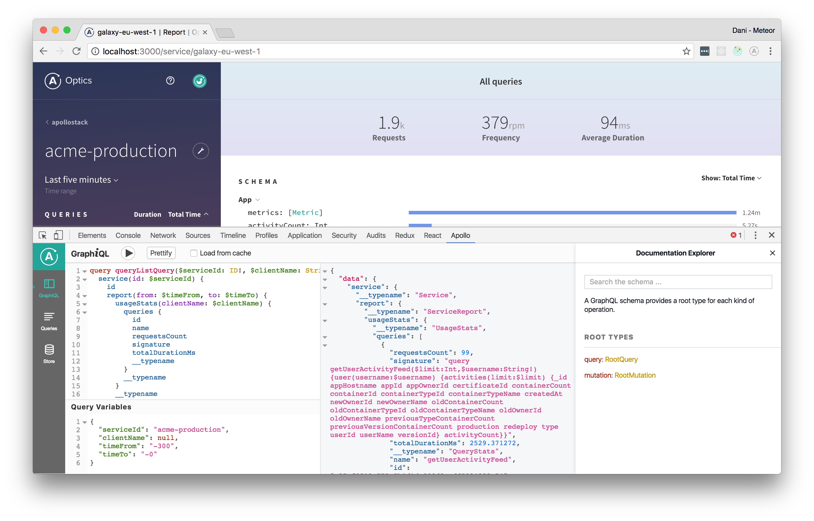 GraphiQL Console